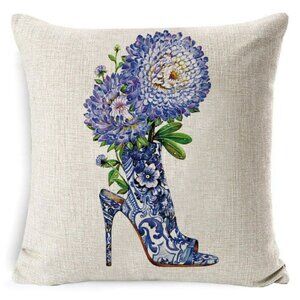 Periwinkle Mum Flower Shoe Pillow Cover